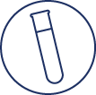 A test tube inside a circle